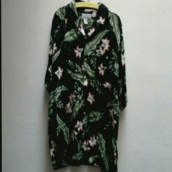 Sun Casuals Black Tropical Print Hawaiian Shirt L - Picture 4 of 6
